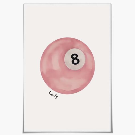 PRICES MAY VARY. Vintage Pool Ball Print Lucky 8 Ball Wall Art Retro Hand Drawn Poster Trendy Pink Pool Ball PosterWall Art：Vintage Pool Ball Print Lucky 8 Ball Wall Art Retro Hand Drawn Poster Trendy Pink Pool Ball Posterpictures wall decor Poster Measuring at 08x10/12x16/16x24/24x36/ inches You can choose canvas unframed wooden frame mounting or black frame mounting with advanced modern decoration. Vintage Pool Ball Print Lucky 8 Ball Wall Art Retro Hand Drawn Poster Trendy Pink Pool Ball Post Retro Bedroom Posters, Wall Prints Simple, Fun Posters For Room, Cute Room Prints, Pool Table Art, Cute Wall Posters, 8 Ball Painting, 8 Ball Poster, Pink 8 Ball