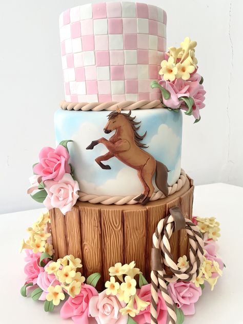 Mais um bolo fake lindo que chegou para nosso acervo , tema Spirit ! As meninas amam esse tema 🥰! #festaspirit #spirit #horselover #temaspirit #festacavalo #bolofake Spirit Cakes Horse, Spirit Birthday Cake, Spirit Cake, Western Theme Cakes, Cowgirl Decorations, Horse Theme Birthday Party, Spirit Birthday, Horse Themed Party, Horse Birthday Cake