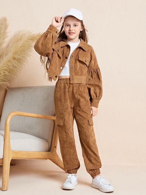 Children Outfits Girls Fashion, Outfits New York, Kids Winter Outfits, Kids Winter Fashion, Romper Designs, Japan Outfit, Corduroy Coat, Kids Designer Dresses, Carters Girl