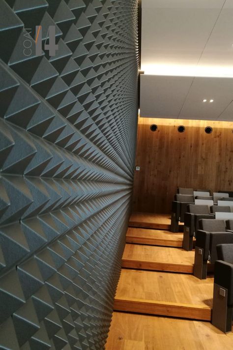 Wallpanel Wallstix Pyramid made out of coated foam COAT14. Acoustic solution for any space! Foam Furniture, Snooker Room, Acoustic Foam, Acoustic Solutions, Acoustic Panels, Wall Panels, Pyramid, Room Divider, Barcelona