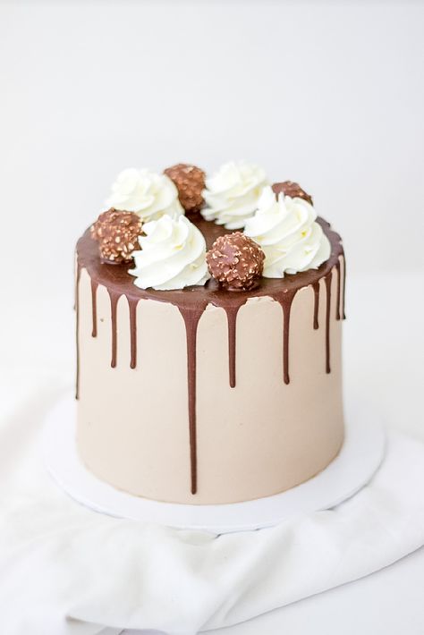 Fluffy Chocolate Cake Recipe, Recipe With Nutella, Nutella Buttercream Frosting, Chocolate Ganache Drip, Fluffy Chocolate Cake, Ganache Drip, Nutella Buttercream, Tall Cake, Box Recipes