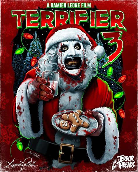 Christmas Horror Art, Christmas Horror Movies, Studera Motivation, Movie Merchandise, Christmas Horror, New Nightmare, Scary Movie Characters, Creepy Christmas, Horror Movie Icons