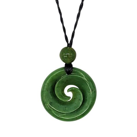 PRICES MAY VARY. ✦Made With Love: Hand carved from genuine greenstone (nephrite jade). Adjustable black braided cotton cord. Cord length 33". Pendant height 1.18", width 1.18". This type of stone varies in colour. Depending on the lighting, the stone can look lighter or darker. This nephrite jade necklace for men and women features a pull-string closure allowing you to adjust it to your preferred size. Made with real translucent precious gemstone, this green crystal necklace definitely has that Pounamu Necklace, Maori Necklace, Jade Accessories, Nephrite Jade, Jade Necklace, Online Support, Costume Jewelry Necklaces, Mens Leather Bag, Natural Jade