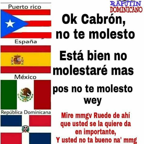 Dominican Memes, Puerto Rican Jokes, Dominican Spanish, Dominicans Be Like, Hispanic Jokes, Spanish Words For Beginners, Basic Spanish Words, Memes Ramdom, Spanish Jokes