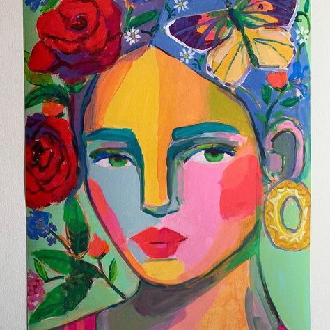 Kelsey Howard (@kelseyhowardart) • Instagram-Fotos und -Videos 11x14 Print, Art Et Illustration, Naive Art, Art And Illustration, Rose Garden, Daily Art, Face Art, The Rose, Portrait Art