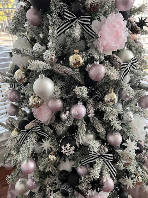 I'm super excited to team up with a few of my blogger friends to bring you some great Christmas gift wrap ideas. Welcome to everyone visiting from The Ponds Farmhouse, I'm so happy to have you visit BellaGrey Designs.My DIY Glamorous Christmas Gifts were designed to match my tree this yearI love pink, black and white, so when I was dreaming up my tree, it was only logical to go with my favorite colors. I mixed in metals to give it the extra glam look I was looking for. Head over to my Black White Pink Christmas Tree, Black White And Pink Christmas Tree, Black And Pink Christmas, Pink And Black Christmas, Black Christmas Tree Pink Decorations, Black And Pink Christmas Tree, Pink And Black Christmas Tree, Black And Pink Christmas Tree Ornaments, Black And White Christmas Tree Ideas