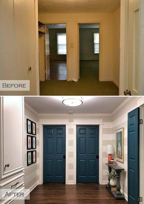 Before And After Interior Design, March Goals, Hallway Remodel, Flip Houses, Home Remodel Before And After, Rental Ideas, Flip Ideas, House Flip, House Flipping