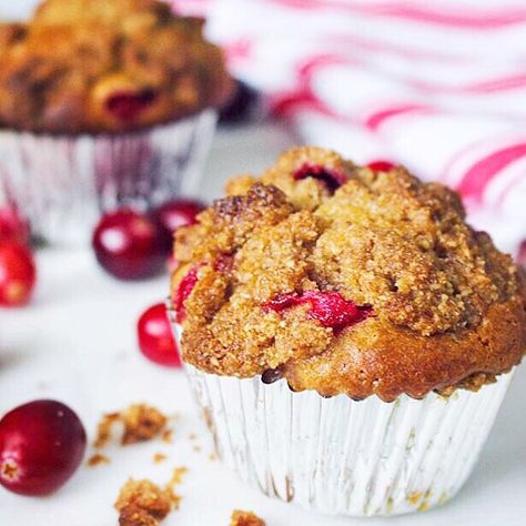 Gloomy Sundays are for baking, right? Made these delicious Cranberry Coffee Cake Muffins by @dessertfortwo to bring a little holiday flavor to the kitchen today! My favorite part is that the recipe only makes 5 muffins... Because ya know, portion control is a must for my sweet tooth. Thanks for the recipe, Christina! Crumb Topping For Muffins, Cranberry Coffee Cake, Sour Cream Muffins, Whole Wheat Muffins, Coffee Cake Muffins, Streusel Muffins, Cranberry Muffins, Cake Muffins, Muffin Streusel