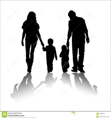 Photo about Happy dream family, black Silhouette with white background. Illustration of vacationer, chat, vector - 92583014 Black Family Drawing, Family Silhouette Tattoo, Family Drawing Ideas, Tattoo Landscape, Γενέθλια Mickey Mouse, Silhouette Architecture, Family Silhouette, Silhouette Family, Drawing Family