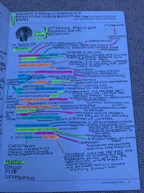 Remains Simon Armitage Analysis, Remains Analysis, Remains Annotations, Remains Poem Analysis, Remains Simon Armitage, Media Studies Gcse, Revision English, English Literature Poems, Literature Poems