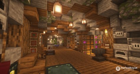 Minecraft Storage room Cute Underground House Minecraft, Minecraft Chest Storage Ideas, Cool Storage Room Ideas Minecraft, Mc Chest Room Ideas, Minecraft Building Storage Room, Minecraft Interior Design Chest Room, Chest Room Minecraft Ideas Outside, Storage Rooms In Minecraft, Craft Room Minecraft