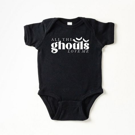 The perfect bodysuit for your perfect baby! These short sleeve bodysuits have 3 snap closure and double needle ribbed binding on neck, shoulders, sleeves, and leg openings. Machine wash cold, inside out. Air dry or tumble dry low. Fitted Short Sleeve Bodysuit With Graphic Print, Fitted Graphic Print Short Sleeve Bodysuit, Unisex Black Short Sleeve Bodysuit, Black Short Sleeve Onesie With Letter Print, Black Fitted Short Sleeve Onesie, Fitted Cotton Bodysuit For Halloween, Gothic Baby Clothes, Alternative Baby Clothes, Goth Baby Clothes