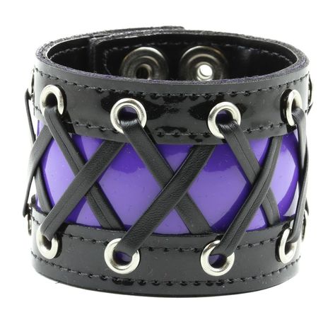 Goth Bracelets, Gothic Accessories Jewellery, Punk Bracelets, Rockabilly Accessories, Mens Accessories Bracelet, Purple Corset, Gothic Bracelet, Leather Jewelry Diy, Leather Wristbands