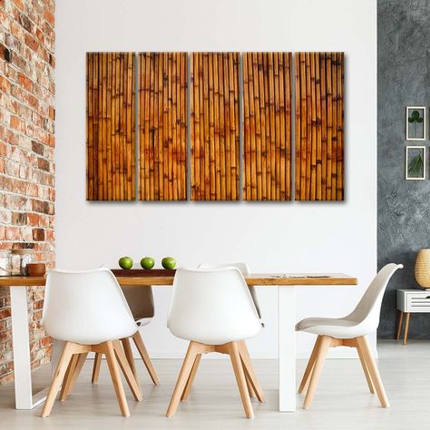 Bamboo Apartment, Bamboo Wall Design, Fence Artwork, Bamboo Fences, Bamboo Projects, Bamboo Wall Decor, Bamboo Wall Art, Slate Wall Tiles, Fence Wall