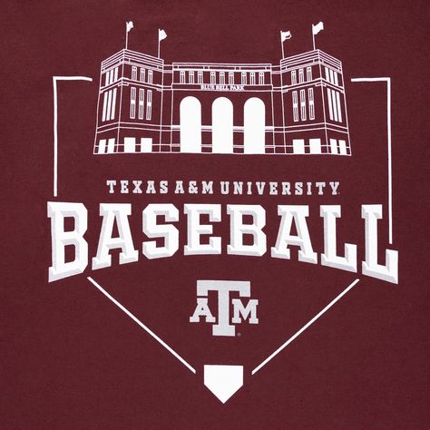 Aggie Baseball, Maroon T Shirt, Texas Aggies, Maroon Hoodie, Texas A M University, Sports Graphics, Blue Bell, Perfect Game, Texas A&m