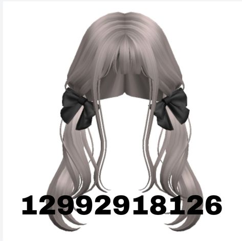 Bloxburg code Pigtails With Ribbons, Low Pigtails, Roblox Ids, Ash, Ribbon, Coding