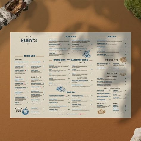 Landscape Menu Design Ideas, Menu Presentation Ideas Restaurant, Nice Menu Design, Togo Menu Design, Brasserie Menu Design, Long Menu Design, Large Menu Design, Restaurant Menu Layout, Resturant Menue Design