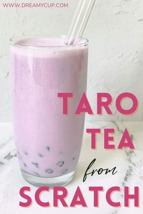 Green Milk Tea Recipe, Taro Tea Recipe, How To Make Taro Boba Tea, Taro Powder Recipes, Taro Drink, How To Make Taro Milk Tea, Taro Drink Recipe, Taro Milk Tea Recipe, Taro Smoothie