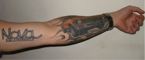 Rad Nova ink Nova Tattoo Ideas, Tn Girl, Nova Tattoo, Chevy Nova, Chevy, Barrel, Tattoo Ideas, Tattoos, Saying Goodbye