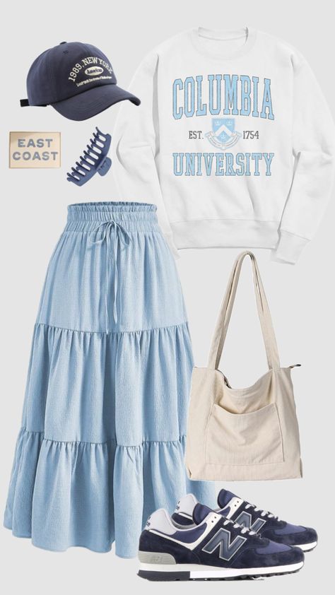 Church Camp Outfits, Christian Girl Outfits, Skirt Ootd, Modest Girly Outfits, Pentecostal Fashion, Modesty Outfits, Modest Outfit, Ootd Spring, Cute Modest Outfits