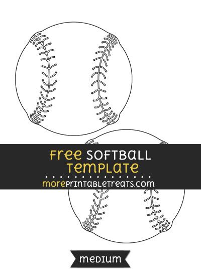 Free Softball Template - Medium Free Softball Printables, Softball Template Free Printable, Softball Printables, Baseball Printables, Softball Svg Files, Softball Party, Softball Hairstyles, Softball Svg, Computer Paper