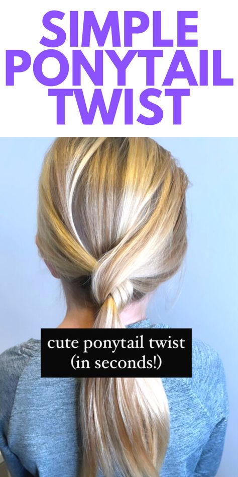 Casual Hair Clip Styles, Active Ponytail Hairstyles, Cute Ponytails For Straight Hair, Ponytail Hairstyles Videos Easy, Hair Styles Twist Ponytail, Easy Teacher Updos, Easy Professional Ponytail, East Ponytail Hairstyles, Fun Ponytail Hairstyles Medium Length