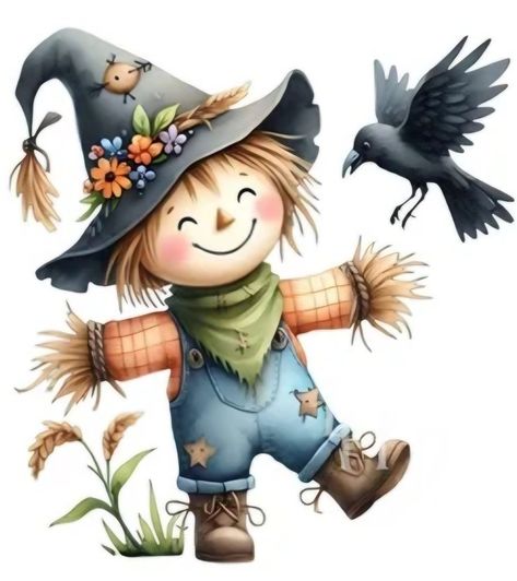 Scarecrow Pictures, Fall Pictures Nature, St Patricks Day Pictures, Make A Scarecrow, Bee Crafts For Kids, Whimsical Fall, Fall Drawings, Fall Clip Art, Fall Clipart