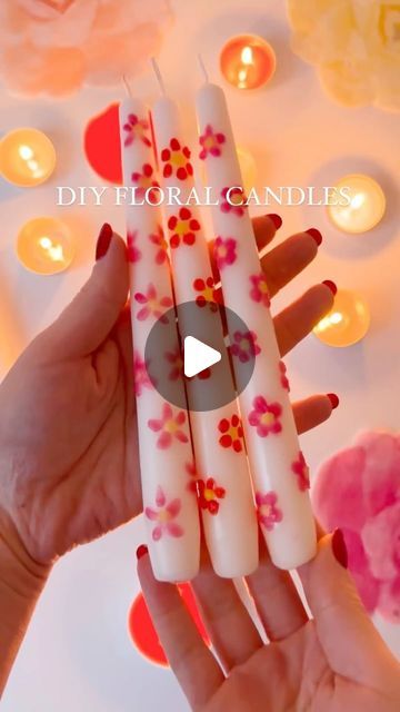 Lydia Rowley on Instagram: "✨🌸 J A N U A R Y  T H E R A P Y 🌸✨ • It’s so cold and dark, January has got me wanting to cosy up and light all of the candles!! • Try turning your plain candles into fun floral ones using wax from coloured tea lights and a paint brush. So simple. I’m looking forward to trying more designs 🕯️✨ • • • • #cozyseason #ministylemag #candlelovers #candlemagic #candlediy #dopaminedecor #flowerloversdaily #seekinspirecreate #simplethingsmadebeautiful #simpleliving" Wax Decorated Candles, Candle Wax Painting, Candles Design, Wax Painting, Candle Magic, Designer Candles, Paint Brush, Diy Candles, Simple Living