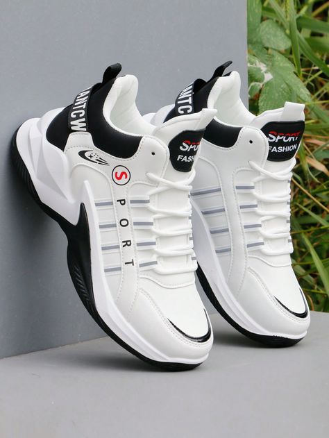 Men's Trendy Shock-Absorbing Basketball Shoes, Durable Non-Slip Athletic Shoes For Youth Teenager Black         Men Shoes, size features are:Bust: ,Length: ,Sleeve Length: Basketball Shoes For Men, Men's High Top Sneakers, Men's Athletic Shoes, Modern Shoes, Dad Shoes, Sole Sneakers, Mens High Tops, Breathable Shoes, Casual Stylish