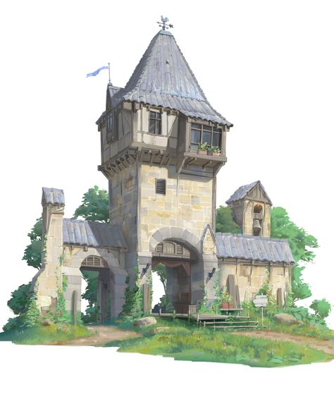 Medieval Tower Concept Art, Light House Concept Art, Fantasy Tower Concept Art, Wizard Tower Concept Art, Medieval Concept Art, Tower Concept Art, Fantasy Tower, Medieval Buildings, Planet Coaster