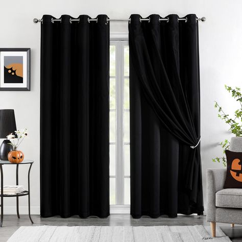 Black white curtains