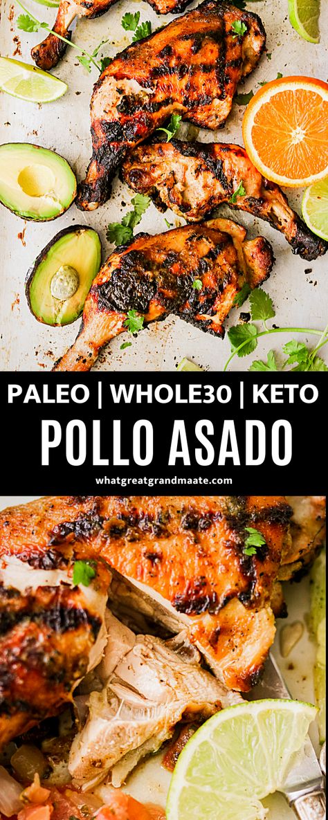 This Whole30 and paleo pollo asado is a delicious and authentic Mexican grilled chicken recipe with the most flavorful marinade. You can also bake in the oven if you don't have a grill! #grillrecipe #paleo #whole30 #polloasado #mexicanchickenrecipe #chickendinner #keto #ketodinners Pollo Asado Recipe, Asado Recipe, Mexican Grilled Chicken, Poulet Tikka Masala, Crockpot Recipes Mexican, Grilled Chicken Recipe, 30 Diet, Baked Recipes, Mexican Chicken Recipes