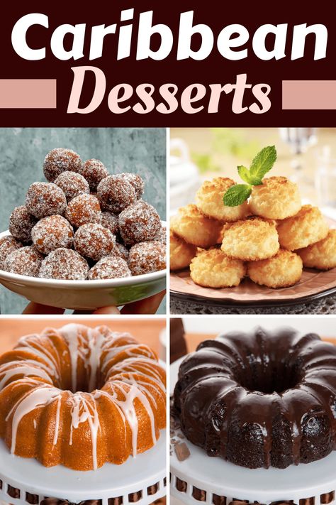 Looking for traditional Caribbean desserts to end your meal with a taste of the tropics? From fudge to rum cake to flan, these easy recipes are a vacation from your usual treats! Caribbean Desserts Easy, Caribbean Recipes Desserts, Carribean Desserts Recipes, Jamacian Food Recipes Easy, Caribbean Dessert Recipes, Easy Caribbean Recipes, Jamaican Party Food, Caribbean Bakes, Brazilian Meals