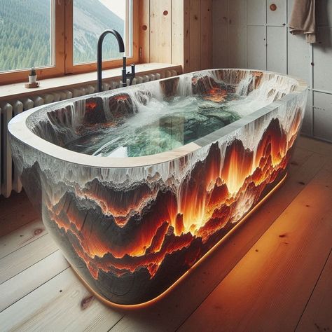 Epoxy Bathtub, Resin Bathtub, Tub Sizes, Luxury Mansions Interior, Luxury Bathtub, Cast Iron Bathtub, Stone Bathtub, Fantasy Furniture, Cast Iron Tub