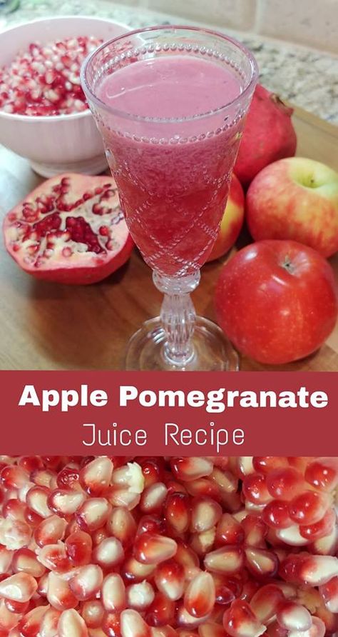 Apple Pomegranate Juice - Jett's Kitchen Pomegranate How To Eat, Cold Pressed Juice Recipes, Pom Juice, Apple Juice Recipe, Healthy Blender Recipes, Apple Pomegranate, Pink Juice, The Egg Diet, Healthy Juicer Recipes