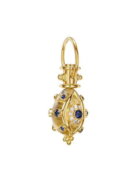 Shop Temple St. Clair Sacred Evil Eyelash 18K Yellow Gold & Multi-Stone Amulet | Saks Fifth Avenue Whimsical Accessories, Rock Crystal, Multi Stone, Saks Fifth, Saks Fifth Avenue, Sale Items, Blue Sapphire, Eyelashes, Temple