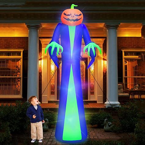 Halloween Blow Ups, Holiday Yard Decorations, Dekorasi Halloween, Inflatable Pumpkin, Halloween Ghost Decorations, Labu Halloween, Outdoor Inflatables, Inflatable Decorations, Halloween Inflatables