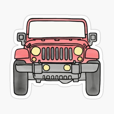 Jeep Wrangler Stickers | Redbubble Jeep Wrangler Drawing, Jeep Wrangler Stickers, Jeep Drawing, Word Aesthetic, Jeep Art, Jeep Stickers, Preppy Stickers, Snapchat Stickers, Stickers Redbubble