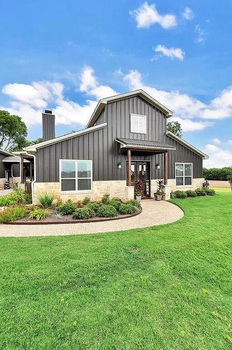 7064 Spring Valley Rd, Moody, TX 76557 Metal Building House Plans, Steel Building Homes, Barn Homes Floor Plans, Barn Living, Building House, Spring Valley, Outside Patio, Barn Homes, Barn Style House