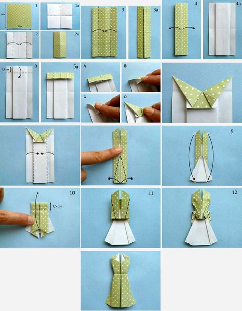 OBVIOUSLY CUTE: ORIGAMI DRESS Origami Clothes Fashion, Origami Clothing, Origami Clothes, Origami Dresses, Bookmark Cards, Dress Origami, Best Origami, Origami Money, Money Dress