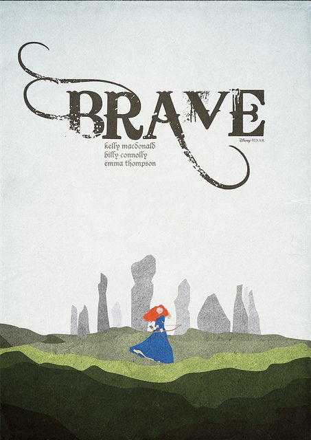 Brave - Minimalist poster | Flickr - Photo Sharing! Disney Trash, Vintage Disney Posters, Disney Minimalist, Disney Brave, Disney Posters, Minimal Movie Posters, Minimal Poster, Movie Posters Design, Art Disney