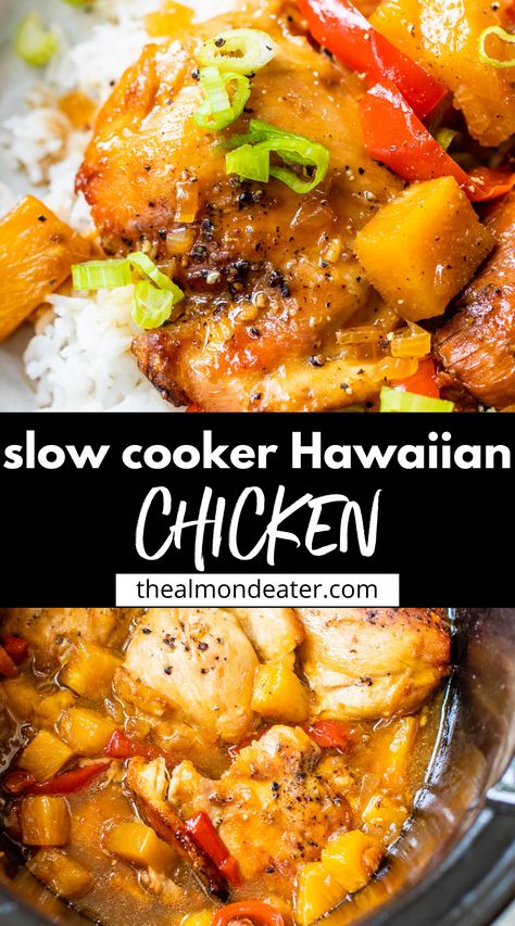 Sweet Hawaii Crockpot Chicken, Hawaiian Crock Pot Chicken Slow Cooker, Slow Cooker Chicken And Pineapple Recipes, Easy Crockpot Hawaiian Chicken, Crockpot Aloha Chicken, Hawain Chicken Recipes, Healthy Hawaiian Chicken Crockpot, Hawaiian Chicken In Crockpot, Pineapple Salsa Chicken Crockpot