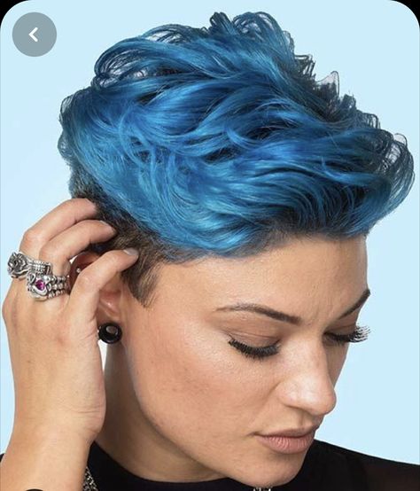 Hair Color No Bleach, Temporary Blue Hair Dye, Electric Blue Hair, Blue Hair Dye, Short Blue Hair, Hair Color Products, Blue Hair Color, Wild Hair Color, Half Shaved Hair