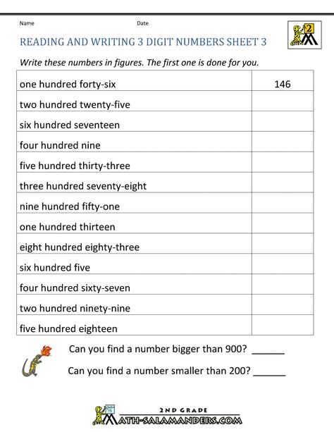 Free Place Value Worksheets - Reading and Writing 3 digit numbers Number Place Value Worksheets, Place Value 3 Digit Numbers Worksheets, 3 Digit Numbers Worksheets, Free Place Value Worksheets, Numbers In Expanded Form, Number Anchor Charts, Number Words Worksheets, Maths Activity, Maths Worksheet