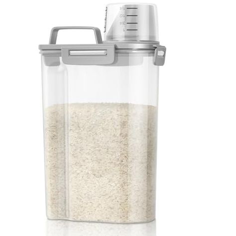 Pantry Food Storage, Rice Container, Flour Container, Pantry Storage Containers, Pantry Food, Cereal Storage, Cereal Containers, Cereal Dispenser, Dry Food Storage