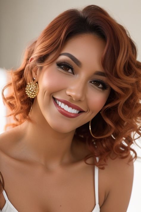 Makeup ideas and hair color ideas | Hairstyles Latina With Red Hair, Red Hair Dark, Woman With Red Hair, Virtual Hairstyles, Hair References, Hair Color Caramel, Chocolate Hair, Cool Short Hairstyles, Caramel Hair