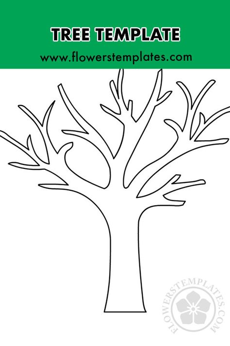 Tree Template Printable Free Pattern, Free Printable Tree Without Leaves, Tree Trunk Template Free Printable, Free Tree Template Printable, Printable Tree Template Free, Fall Tree Template Printable Free, Leaf Template Printable Free Large, Tree Outline Printable, Tree Trunk Template