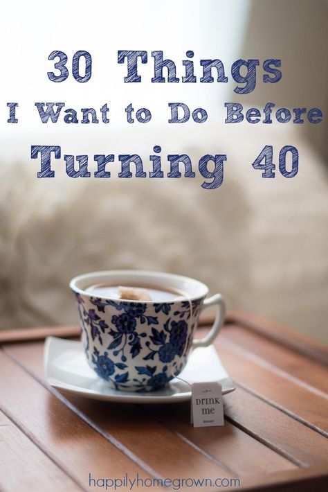 30 things I want to do before turning 40. While some may seem silly or superficial, I'm hoping it turns into a year full of wonderful memories, new skills, and fun experiences. Before Turning 40, New Experiences, 35 Things To Do Before 35, Before 40, Things I Want To Experience, Fun Experiences, Goals Before Turning 40, 40 Before 40, Things To Do Before Turning 40