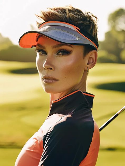 Explore 37 chic golf hairstyles for women, perfect for the course. From sleek ponytails and elegant buns to sporty braids and edgy undercuts, find the best look to enhance your game. Discover hairstyles for every hair length and type, complete with tips on maintenance and styling. Ideal for amateur and professional golfers alike. Undercut For Short Hair, Golf Hairstyle Women, Sporty Braids, Golf Hairstyle, Elegant Buns, Women Undercut, Chic Ponytail, Short Hair Ponytail, Elegant Bun