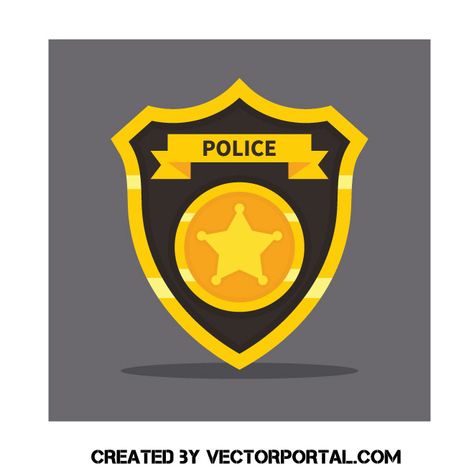 Creative Logos, Police Badge, Milestone Cards, Free Vectors, Site Design, Creative Logo, Free Vector Images, Sport Team Logos, Stock Vector